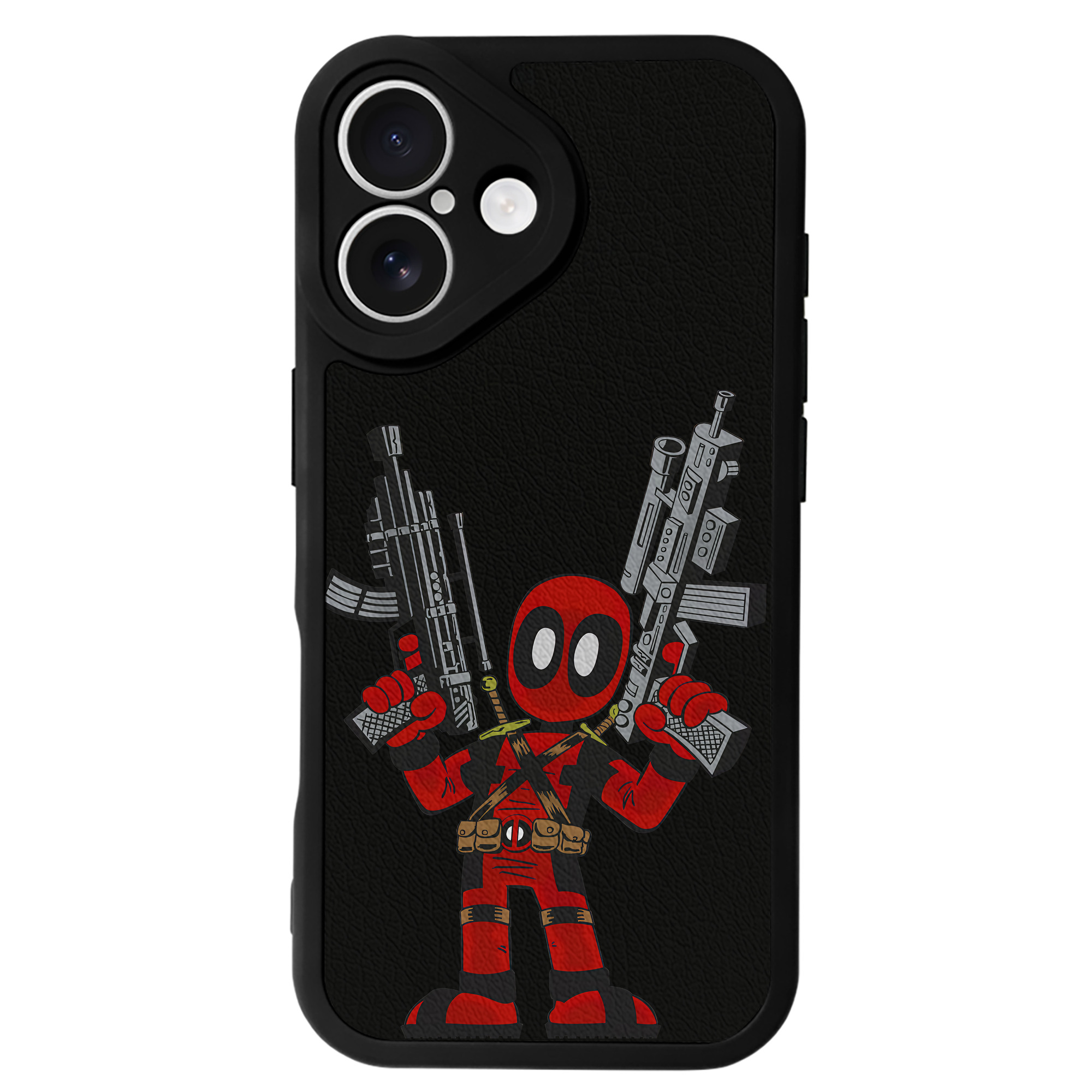 （画像用） Deadpool デッドプール 【iPhone 16シリーズ対応】シリコンスマホケース（レザー調） 材質：シリコン